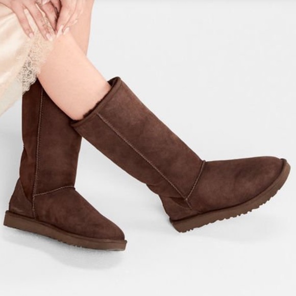 UGG Shoes - UGG Classic Tall II Brown Leather Boots